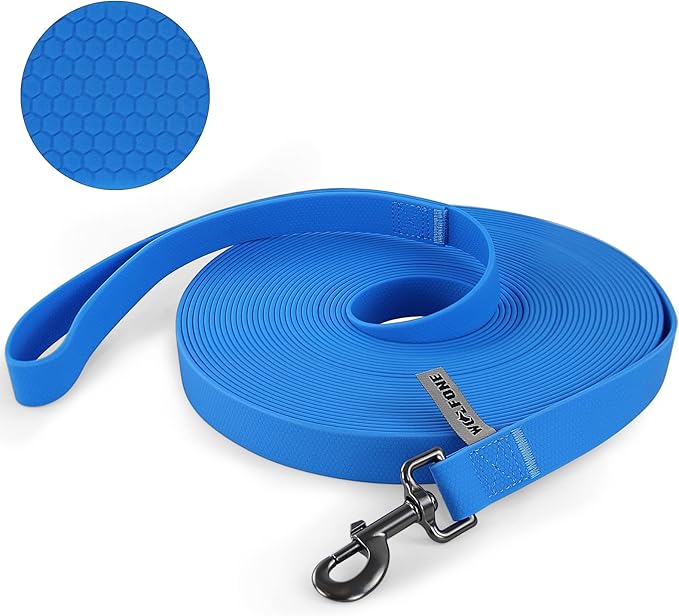 Wolfone 9m Blue Heavy Duty Robust Training Dog Leash with Anti-Slip Handle，Waterproof Long Dog Leash for Outdoor Activities