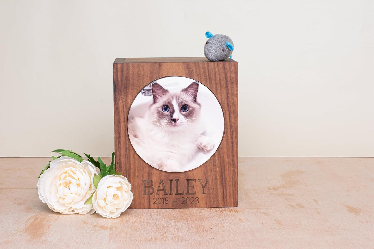 Personalized Small Urn with Name - Pet Memory Box with Photo Print