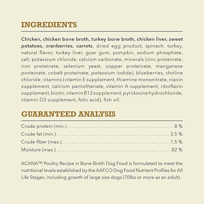 ACANA Premium Chunks in Bone Broth Grain-free Wet Dog Food Poultry Recipe 12.8oz Cans (12 Count)