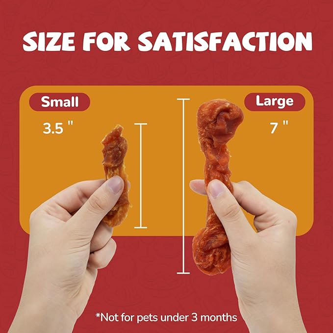 Turkey Dog Treats – Long Lasting Chew Sticks with Beef Tendon, Healthy Bones for Large Dogs (36g/Stick, 2 Counts)