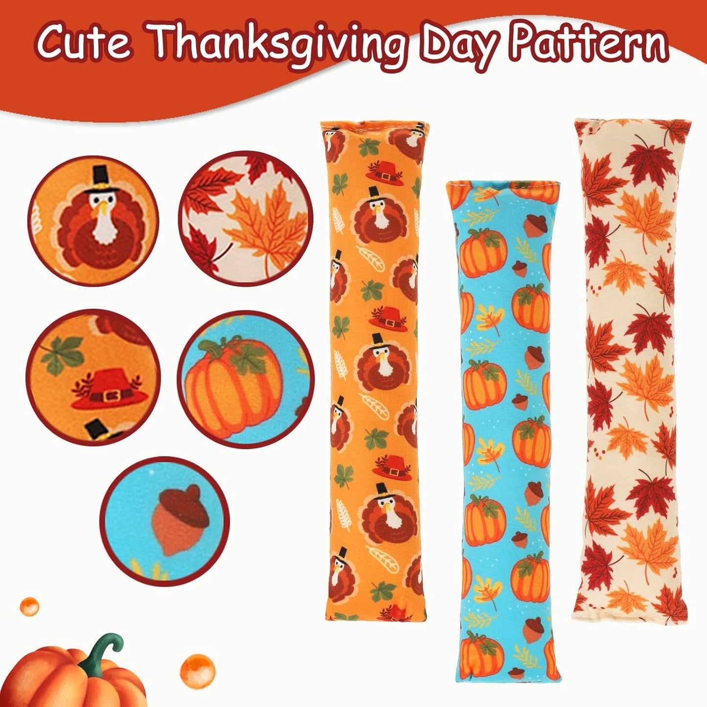 KOOLTAIL Cat Catnip Toys for Thanksgiving, 3 Pack Durable Soft Kicker Toy Filled with Natural Catnip, Interactive Bite Resistant Chew Teeth Cleaning Gift for Indoor Cats Kitten