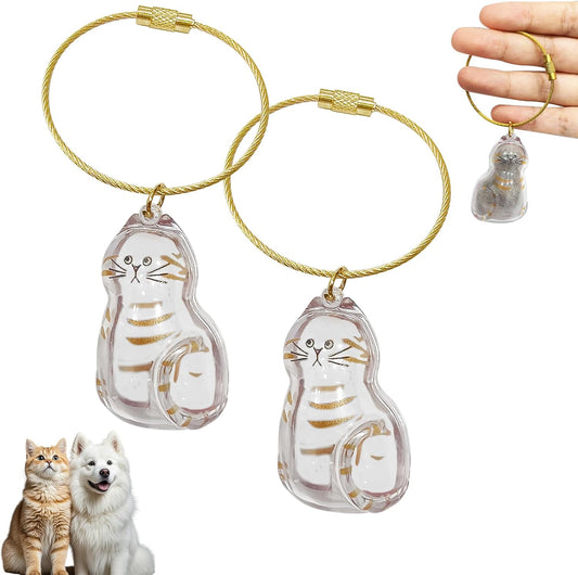 Cat Hair Storage Bottle Keychain, Pet Fur Keepsake Box, Pet Hair Storage Keychain, Transparent Cat and Dog Hairs Memorial Holder Gifts