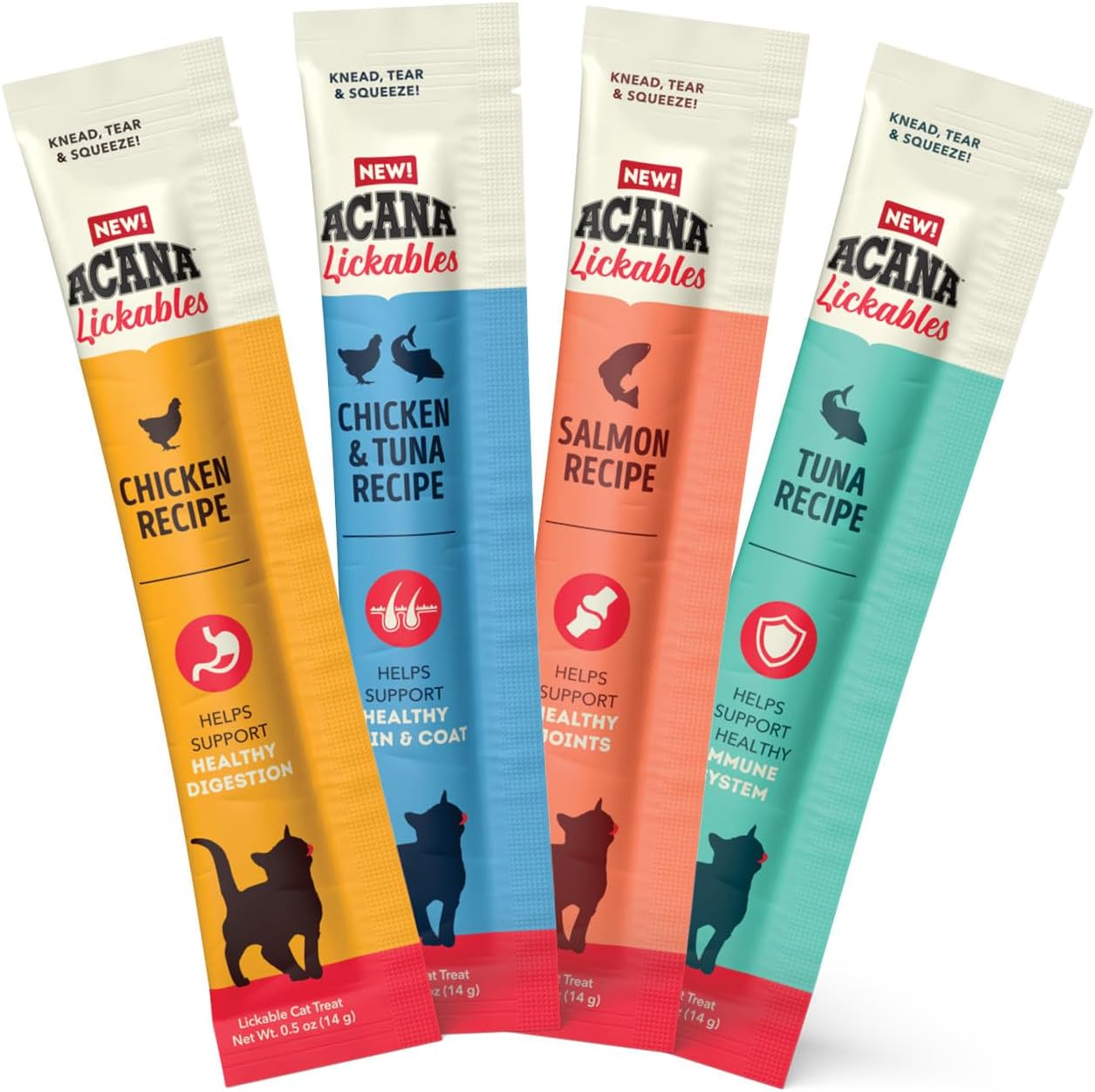ACANA Lickables Cat Treats Variety Pack: .5oz Tubes (8 Count, 2 of Each)