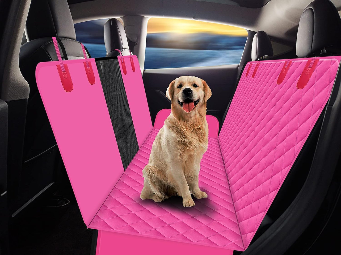GXT Dog Back Seat Cover Protector for Cars SUV and Trucks with Mesh Window, Scratchproof Nonslip and Waterproof Material
