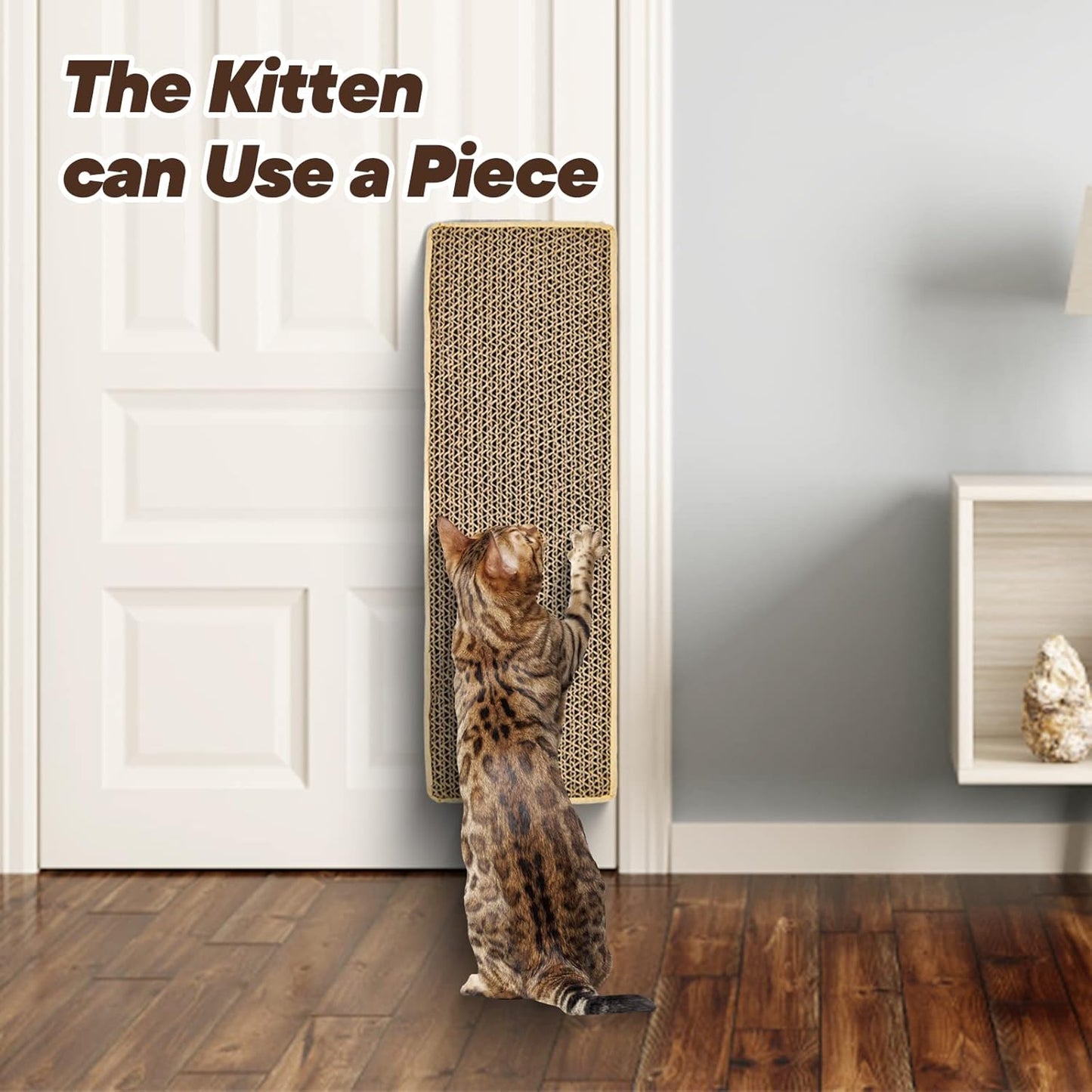 HappyFreeSX Splicing Cat Scratch Pad: Cat Scratchers for Indoor Cats and Kitten, 2 Pack Cat Scratching Pad, Cat Scratcher Cardboard, Cat Scratching Pad, Premium Scratch from Cats, Double-Sided Design