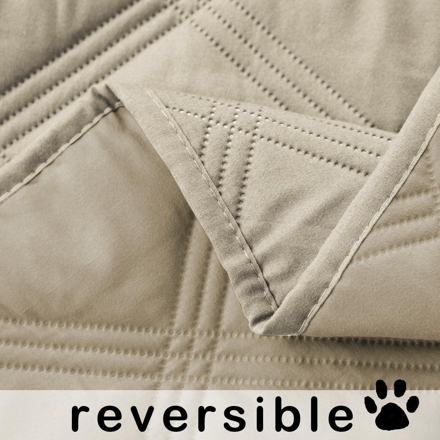 fuguitex Waterproof Dog Blanket Reversible for Small Dogs Resistant Leakproof Washable Couch Cushion Bed Protector Cover for Indoor Furniture Pet Friendly（30"*90",Brown+Khaki+Khaki