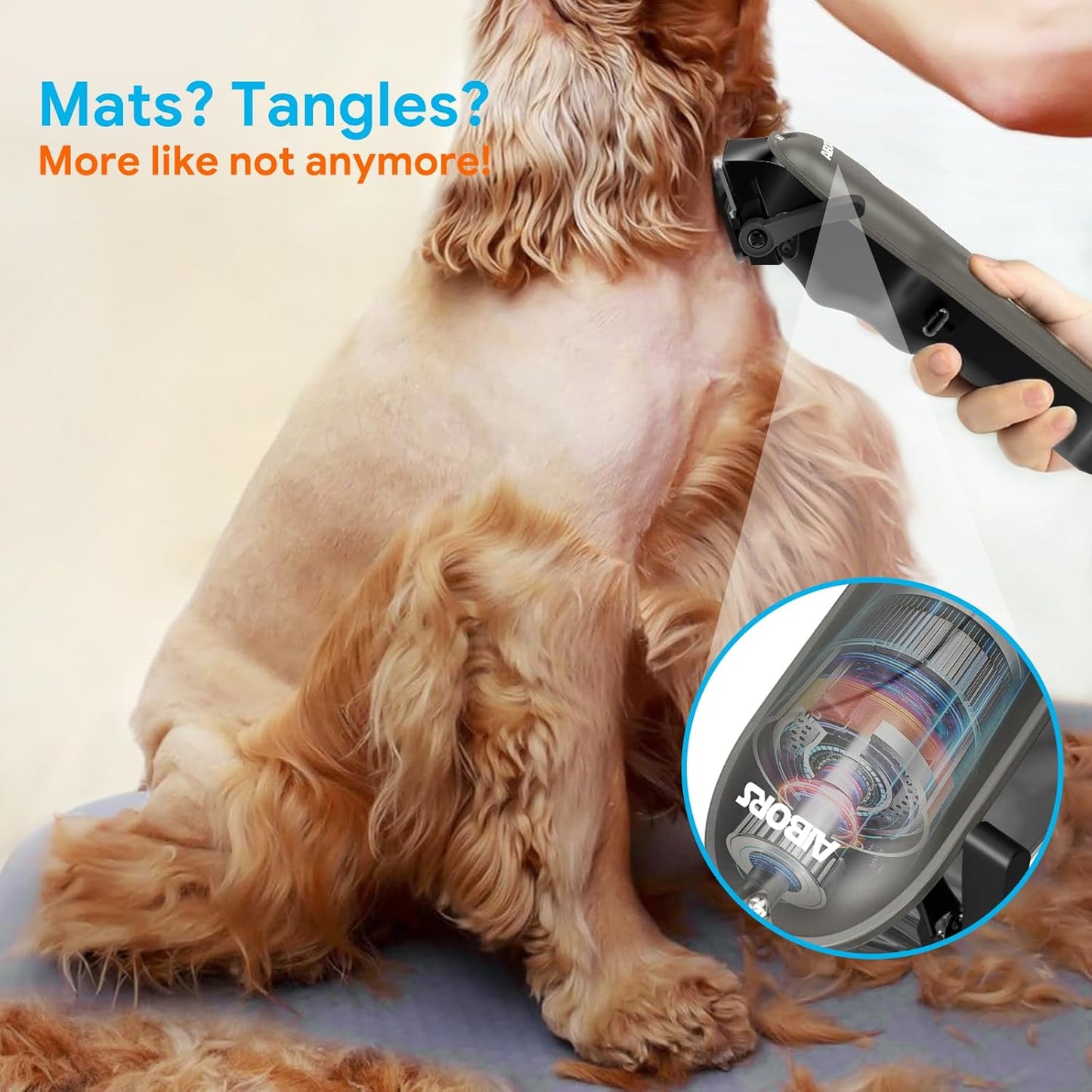 Dog Clippers for Grooming: Dog Grooming Kit Low Noise Electric Quiet Rechargeable Adjustable Clipper Comb Cordless Pet Hair Thick Coats Clippers Trimmers Set Dogs Hair Clippers for Dogs Cats Pets