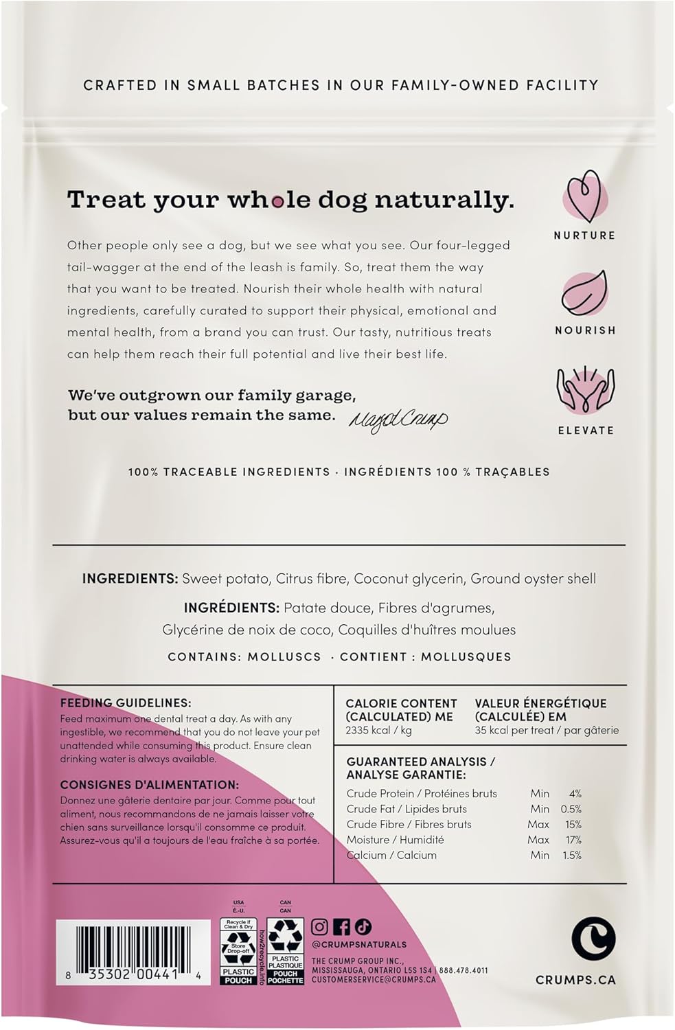 Crumps' Naturals Plaque Busters 3.5" (18ct) 9.0oz/255g Dog Dental Treat