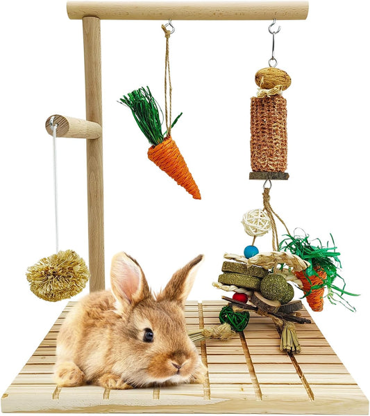 Hamiledyi Bunny Scratch Toy Rabbit Scratching Board Rabbit Toys for Indoor Bunnies Boredom Bunny Chew Toys for Teeth Wood Chewing Toys for Rabbits Other Rodent Pets