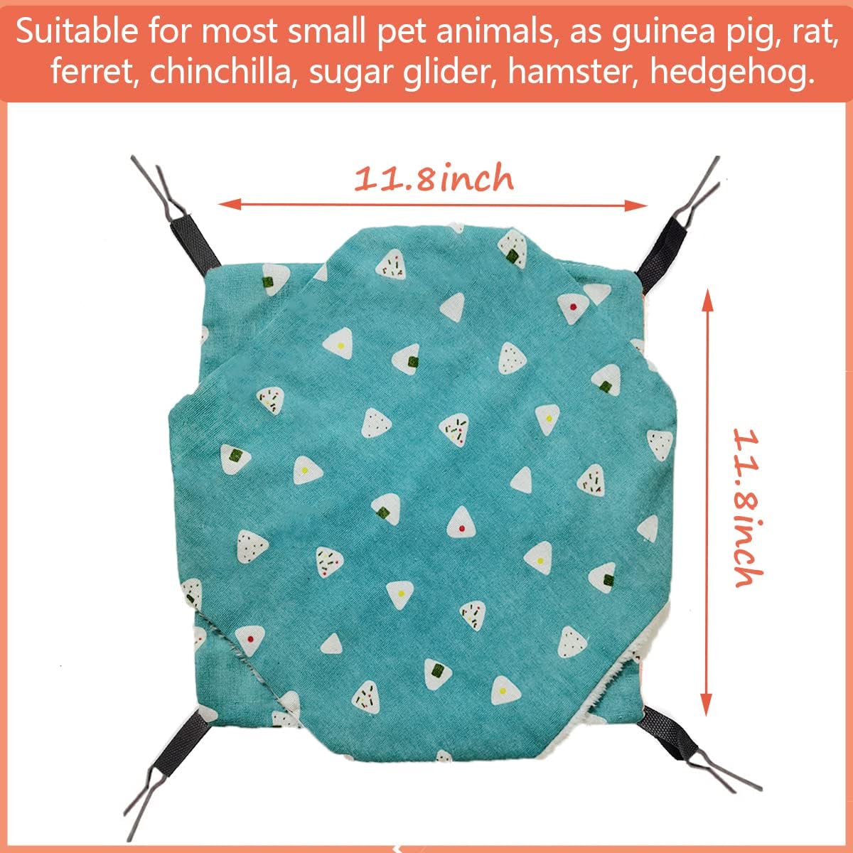 LEFTSTARER Triple-Layer Sugar Glider Hammock, Small Pet Cage Hammock, Sugar Glider Cage Accessories Hamster Bedding Small Animals Bed for Chinchilla Parrot Ferrets Rat Playing Sleeping (Candy)