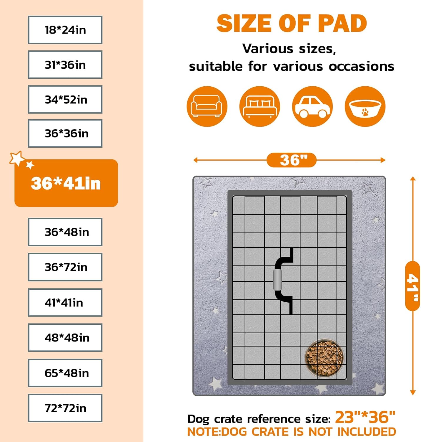 LOOBANI Washable Pee Pads for Dogs, Fast Absorption Reusable Puppy Pads, Waterproof Whelping Mats, Non Slip Training Pet Playpen Mat for Floor, Dog Crate, Grey 2 Pack 36 x 41 in