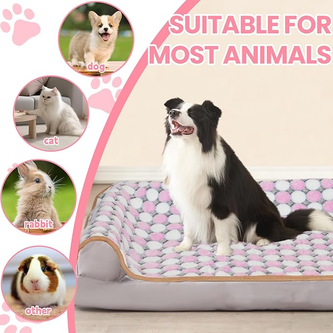 6 Pcs Dog Blanket Super Soft Pet Puppy Blankets Calming Blanket for Small, Medium Dogs Warm Sleep Mat Flannel Blanket for Dogs Puppy Cat (24"×16")