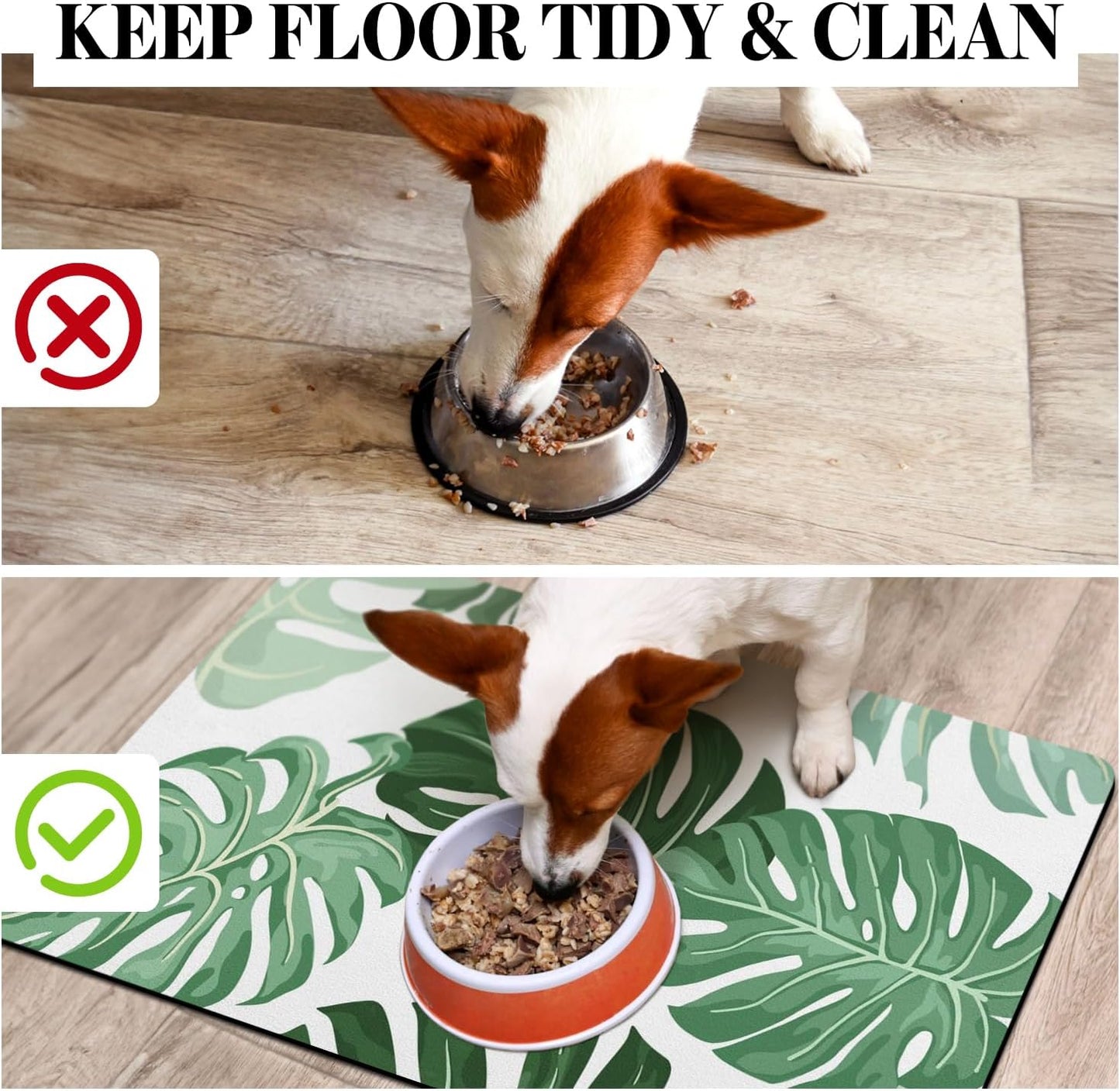 Dog Food Mat for Floors, Absorbent Bowl Mat for Water Dispenser, Quick Dry Cat Food Pet Supplies