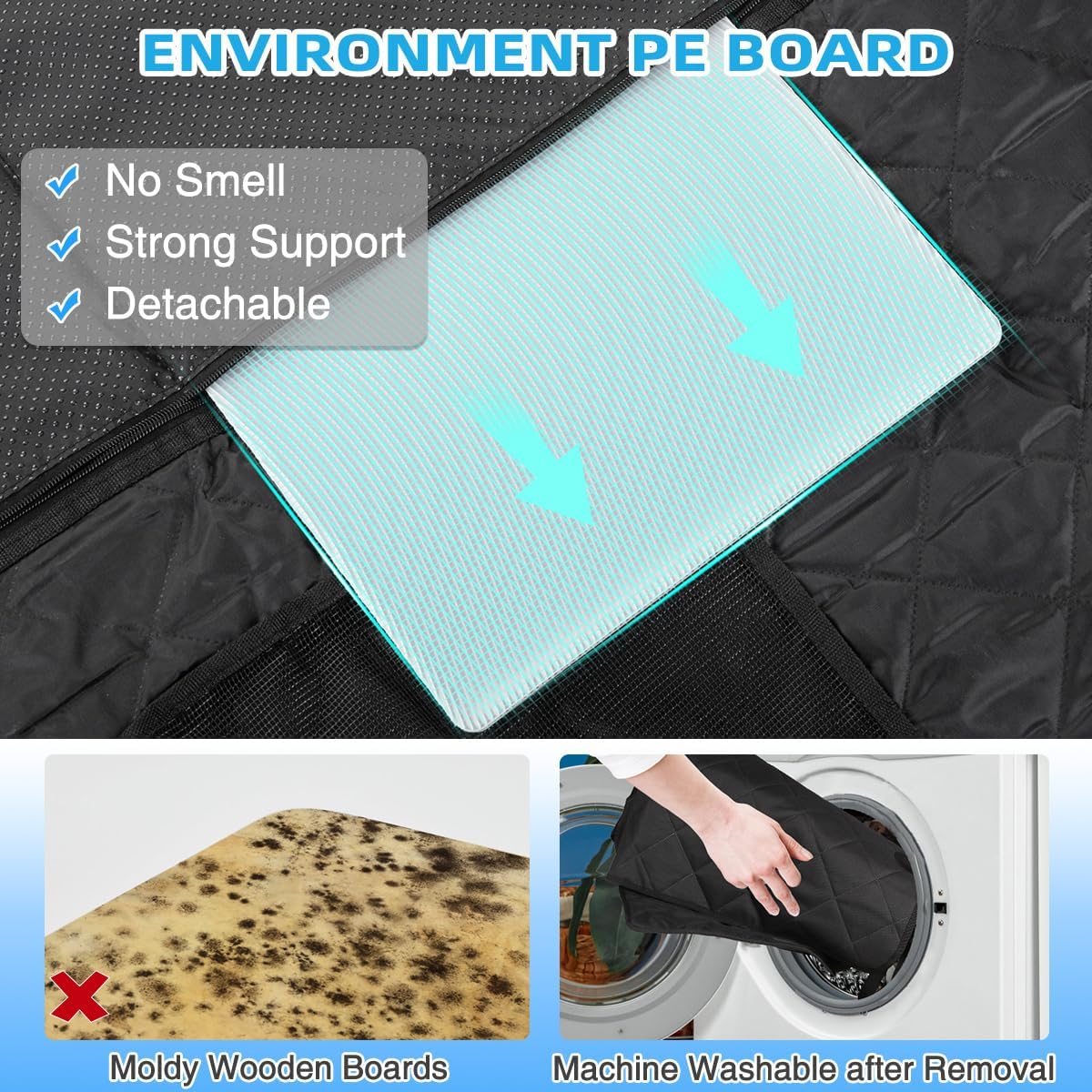 Kytely Back Seat Extender for Dogs,Hard Bottom Dog Car Seat Cover for Back Seat Support 400lb, Waterproof Dog Car Hammock Travel Bed for Car SUV Truck