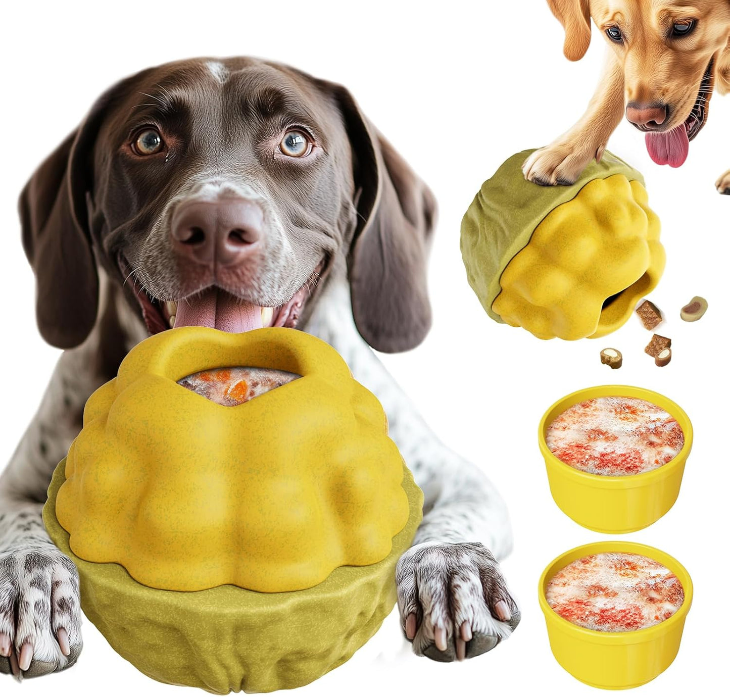 Frozen Treat Dispensing Dog Toy - Interactive Large Chew Toy for Aggressive Chewers, Freezable Fillable Rubber, Reduces Anxiety, Easy to Clean,for Small Medium Large Breeds