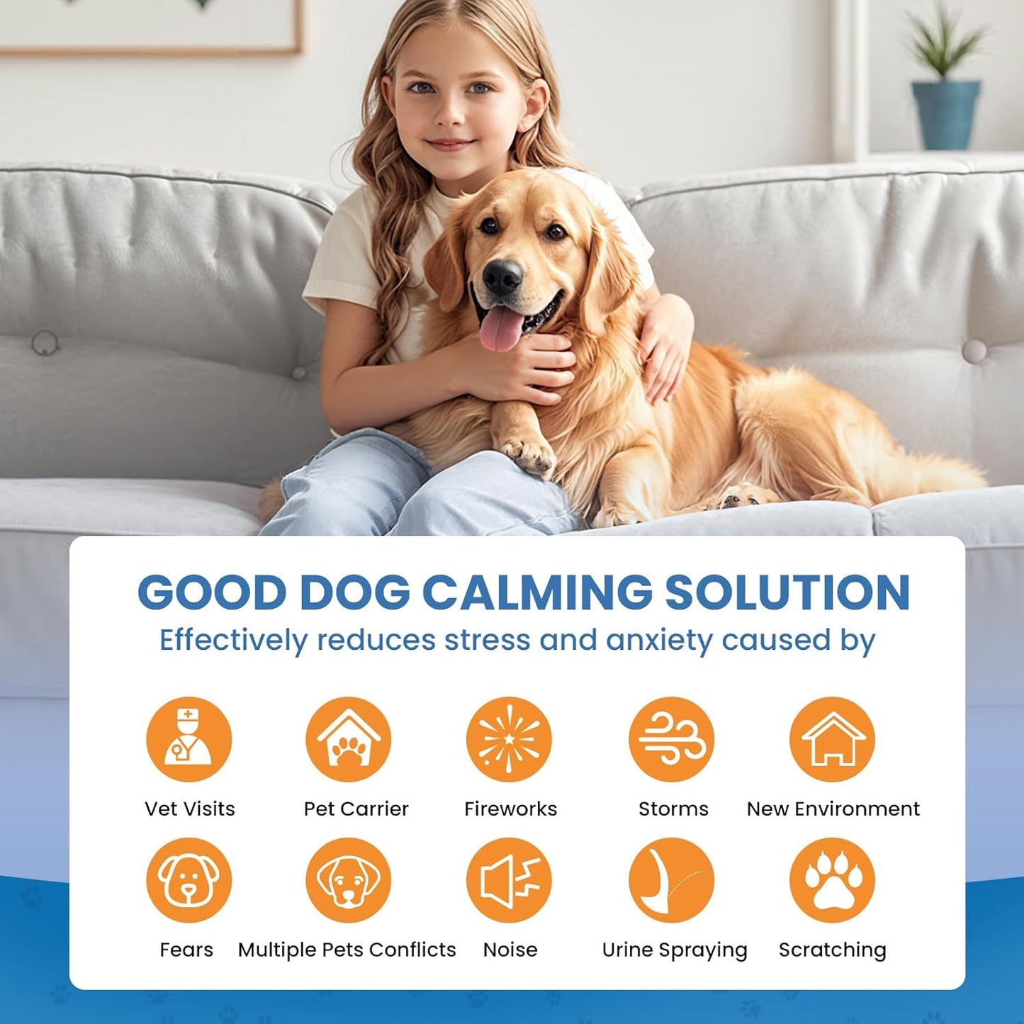 Dog Calming Diffuser, 4 in 1 Dog Pheromones Calming Diffuser, Relaxing Pheromone for Dogs Relief Stress Anxiety Reduce Aggression Barking, Help Train Dog to Pee, 1 Diffuser 3 Refill(48ml)