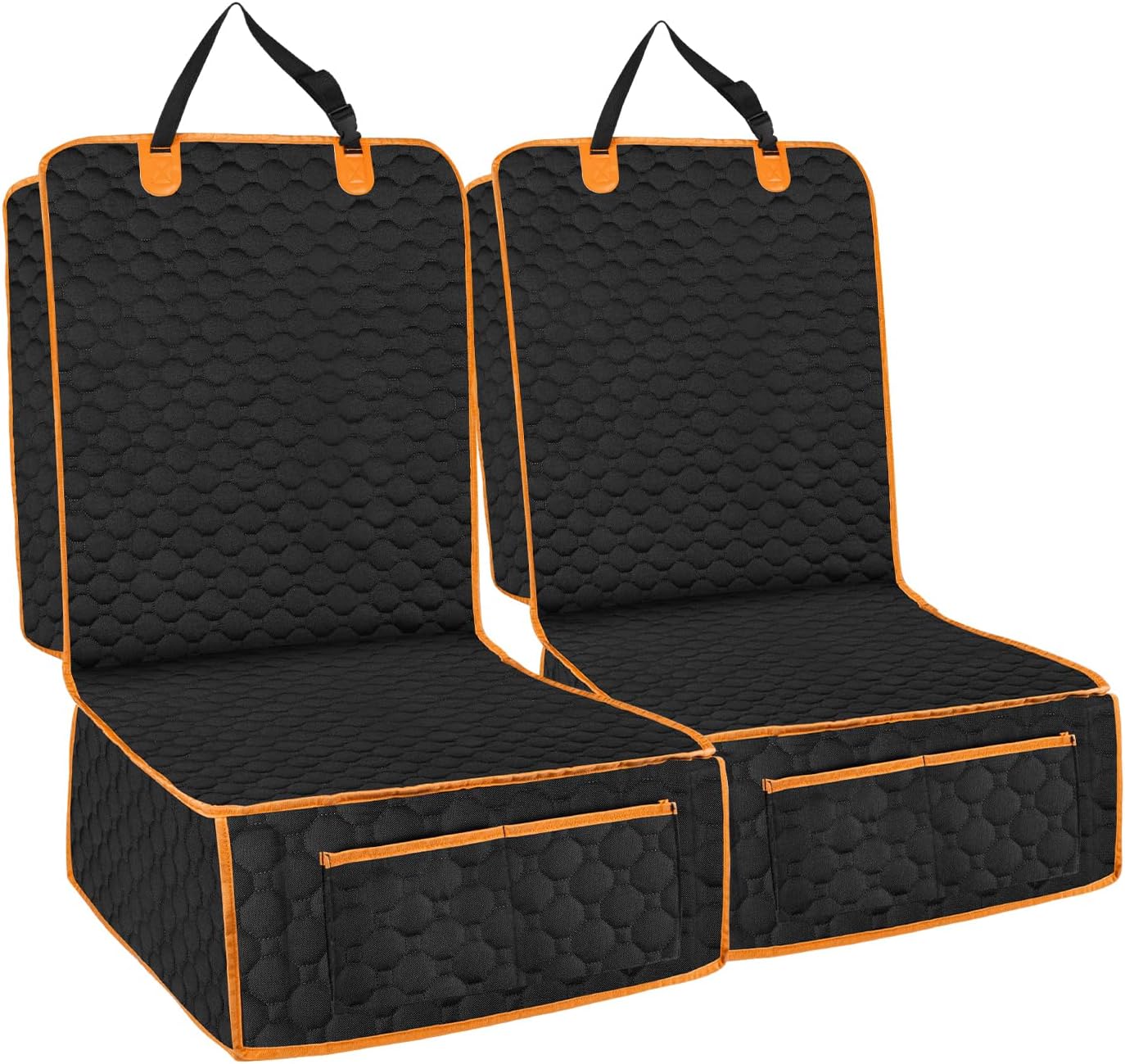 2 Pack Dog Front Seat Covers for Car,Pet Front Car Seat Cover,Scratch-Proof Pet Seat Cover for Car,Trucks,SUV,Front Seat Dog Cover（Black，45"X 21"，2pack）