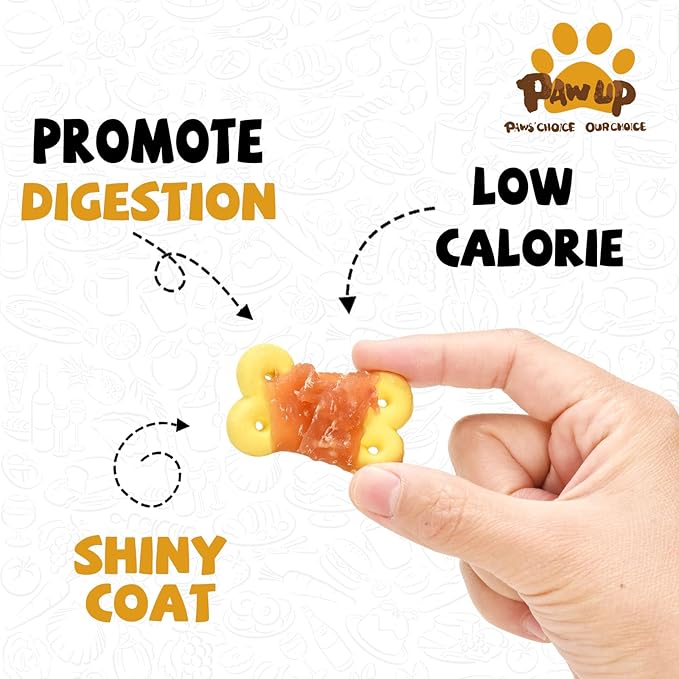 Dog Treats Chicken Wrapped Pumpkin Biscuits, Rawhide and Gluten Free, w/Taurine Low Fat Chewy Training Treats,12.5 oz