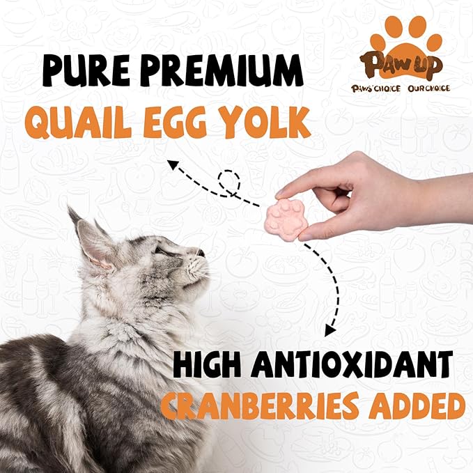 Freeze Dried Cat & Dog Treats, Natural Quail Egg Yolk, Rich in Antioxidants Cranberry Added, High-Protein Pet Snacks for Coat & Urinary Health, 3.5 oz