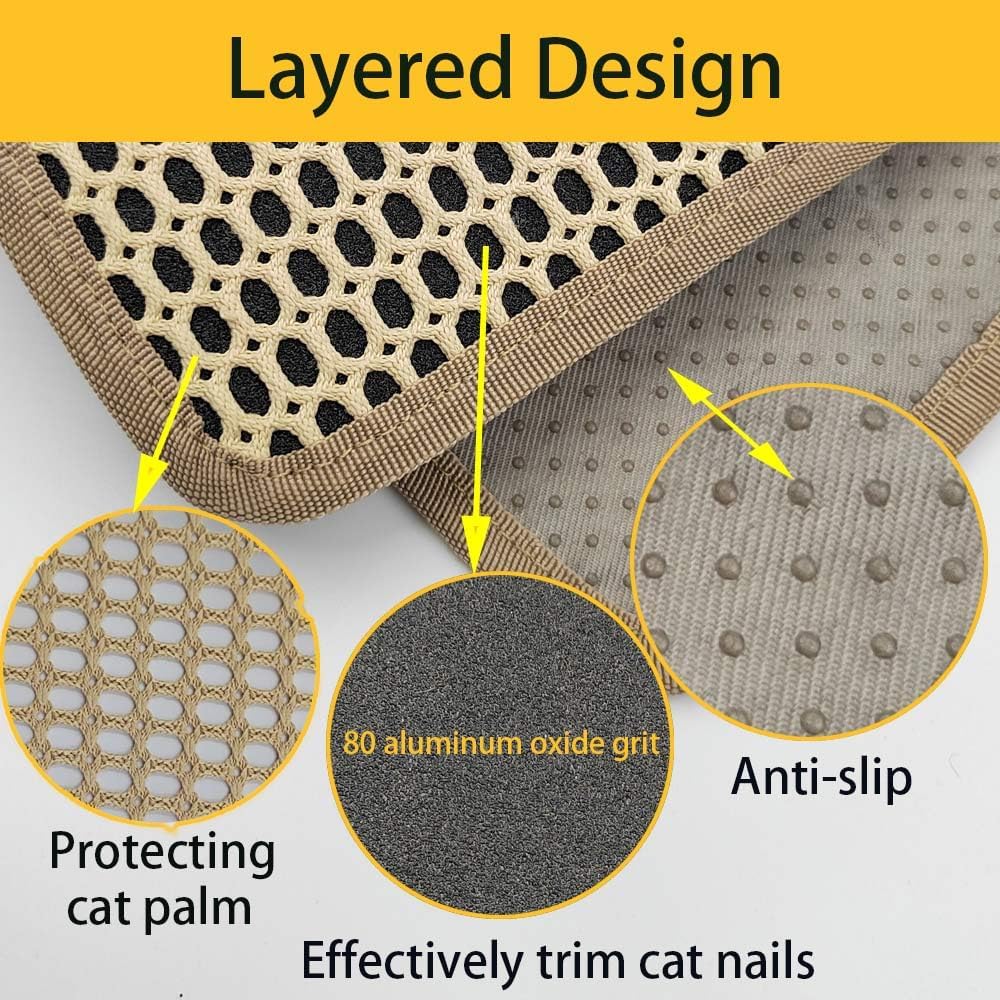 Cat Nail File Scratcher Wrapped Around a Cat Scratching Post, Cat Scratch Pad with 80 Aluminum Oxide Grit, Nail File for Cats Can Help to Trim Your Cat's Nails and Protect Scratch Post