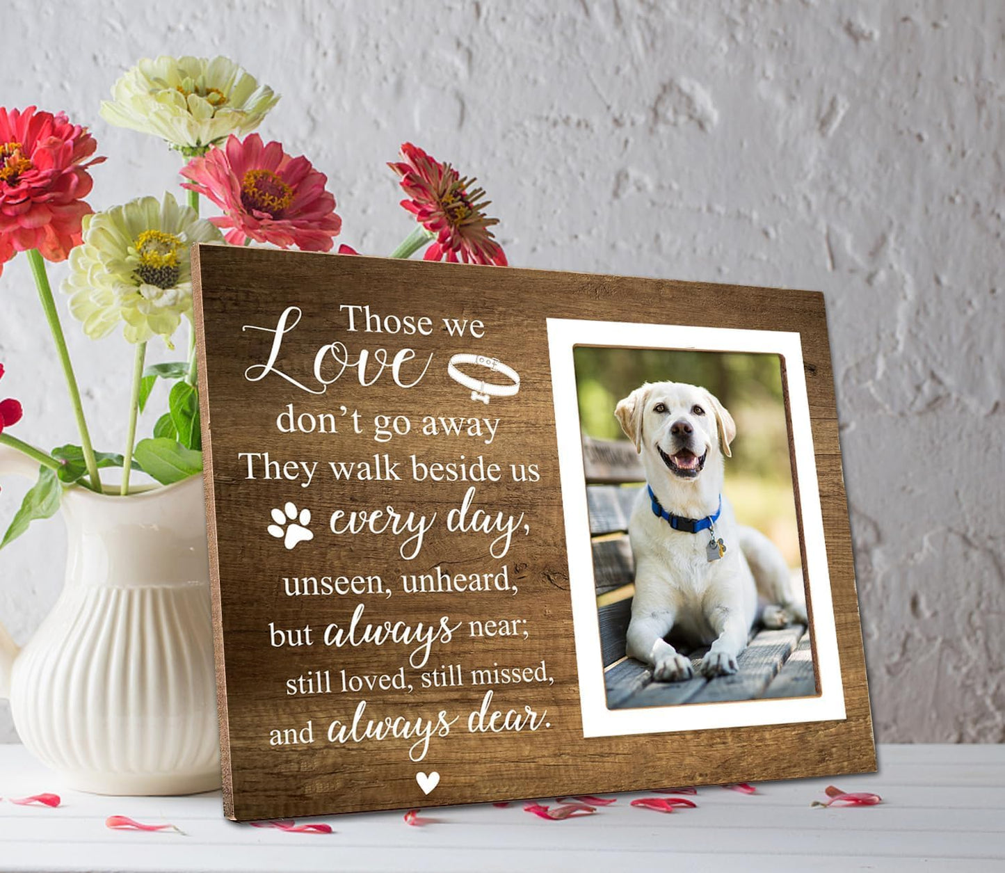 Memorial Picture Frame, Pet Picture Frame, Sympathy Gifts for Loss of Loved Pet, Bereavement Gifts for Loss of Dog, Remembrance Photo Frame or Memorial Gift, Fits 4 x 6 In Photo