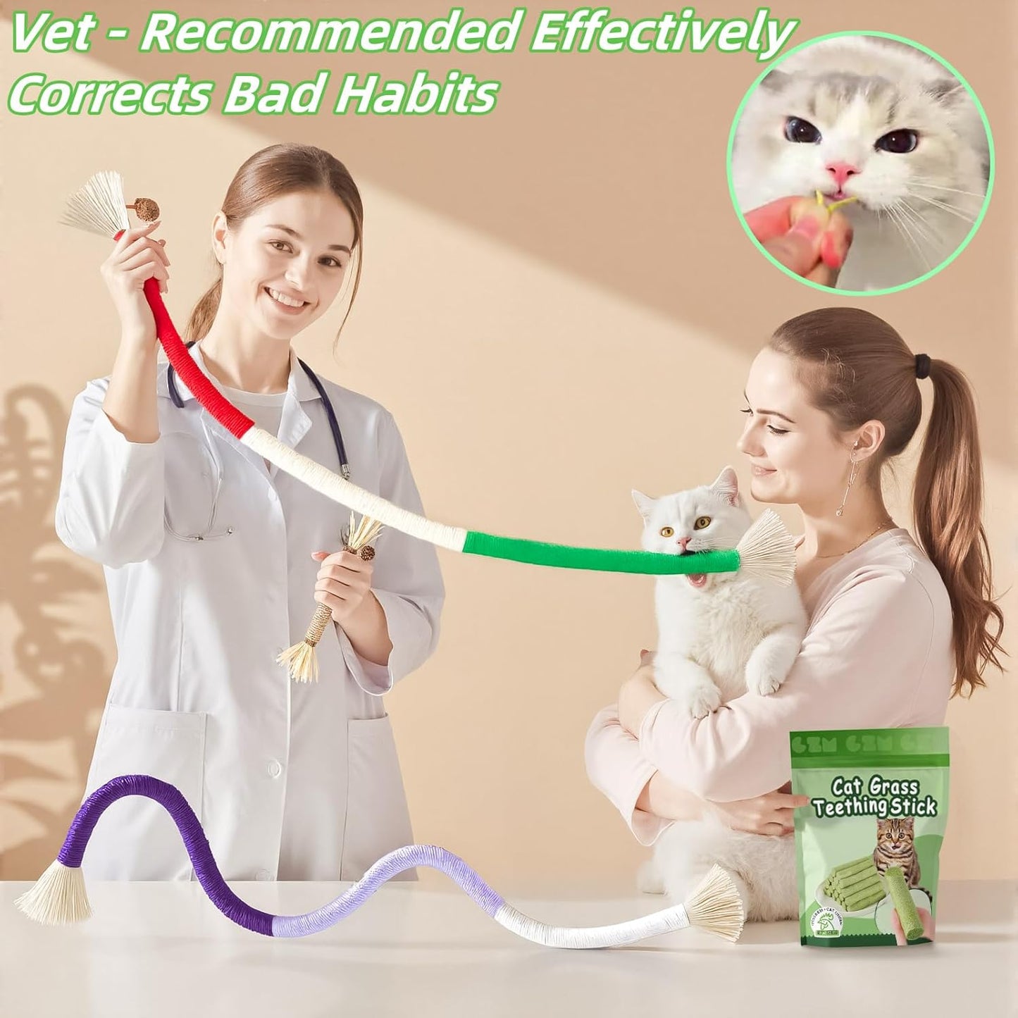 Cat Toys 24Pack Cat Grass Treat Catnip Toy with Silvervine for Indoor Kitten Toys Wood Cat Chew Rope Kitten Grass Stick for Teeth Cleaning Cat Snack for Kitty Cat Nip Dental Care Cat Self Play