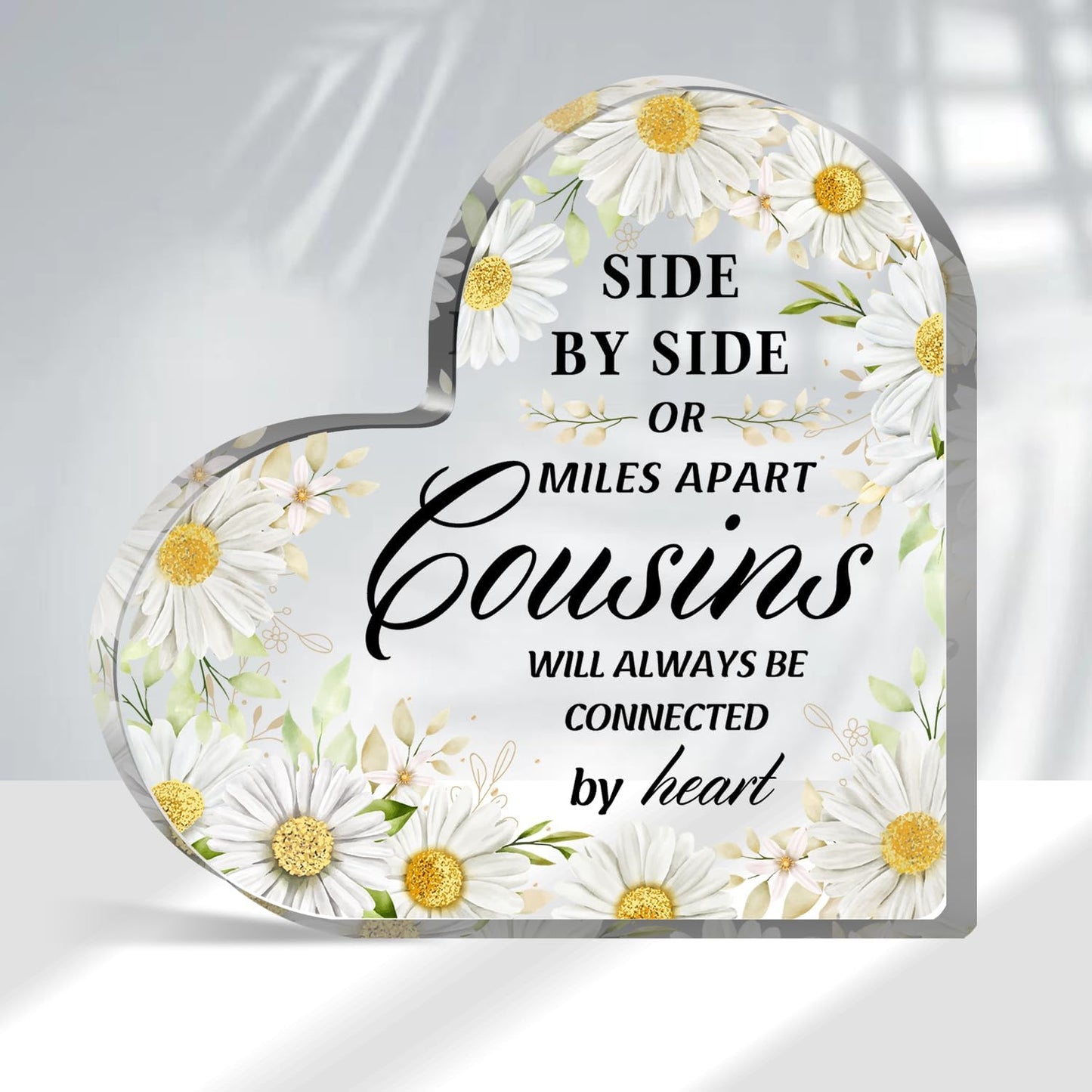 Cousin Gifts for Women, Cousin Birthday Gifts for Women, Best Cousin Ever Gifts, Heart Acrylic Gifts for Cousins, Cousin Birthday Gifts for Cousin Sister, Best Cousin Gifts for Christmas and Weddings