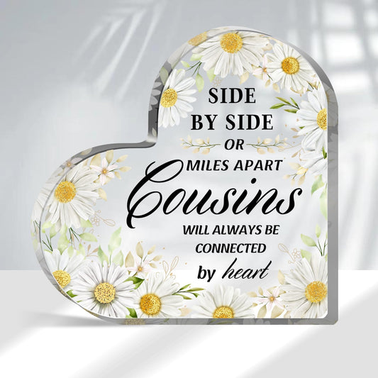 Cousin Gifts for Women, Cousin Birthday Gifts for Women, Best Cousin Ever Gifts, Heart Acrylic Gifts for Cousins, Cousin Birthday Gifts for Cousin Sister, Best Cousin Gifts for Christmas and Weddings