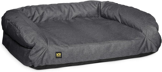 K9 Ballistics Tough Orthopedic Small Bolster Dog Bed - Washable, Durable and Water Resistant Dog Bed - Made for Toy and X-Small Dogs, 24" x 18", Titanium Premium Finish