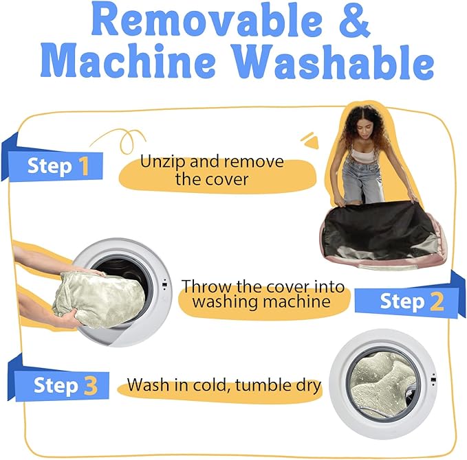 Orthopedic Washable Large Dog Bed - Removable Orthopedic Foam Dog Beds with Bolsters Waterproof Large Dogs Bed and Non-Slip Bottom