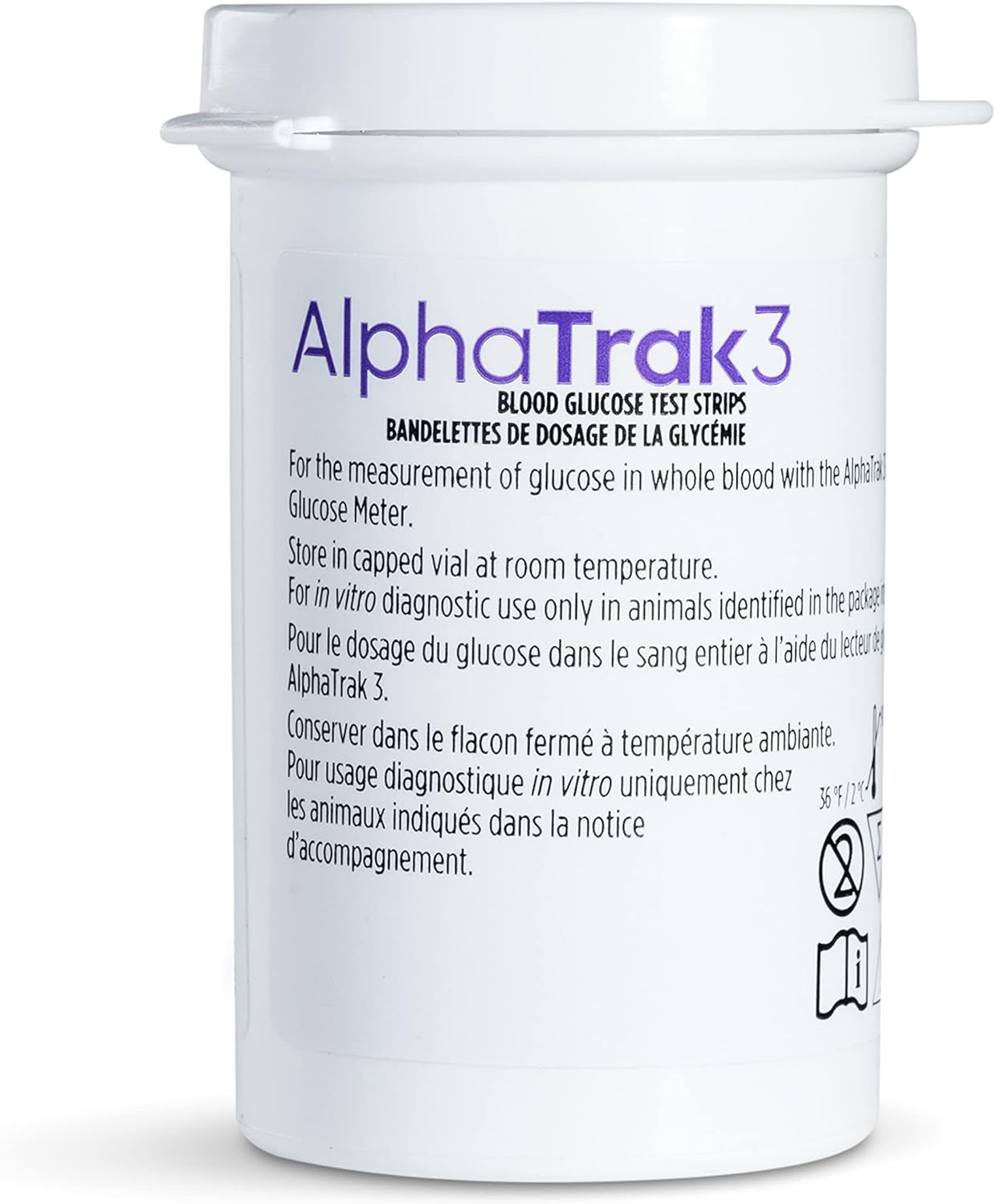 AlphaTrak 3 Test Strips for Use with AT3 Blood Glucose Monitoring System for Cats, Dogs, and Horses, 50 Count