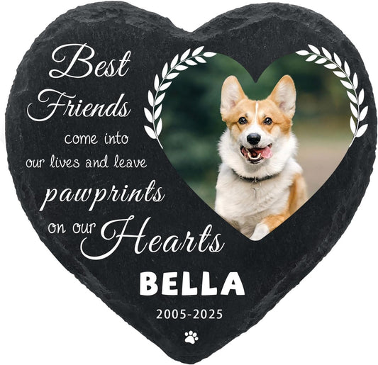 Dog Memorial Gifts for Loss of Dog Cat,Personalized Pet Memorial Stone with Photo Name,Custom Pet Remembrance Gifts,Cat Memorial Sympathy Gift,Dog Passing Away Gifts,Memorial Plaques for Dogs
