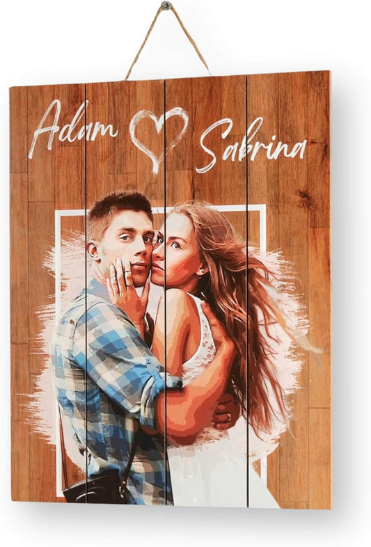 Custom Photo Printed on Wood, Personalized Wooden Picture for Wall Decor & Gifts, Rustic Home Decor, Wedding, Birthday, Valentine’s Day, Memorial, Your Photo on Wood