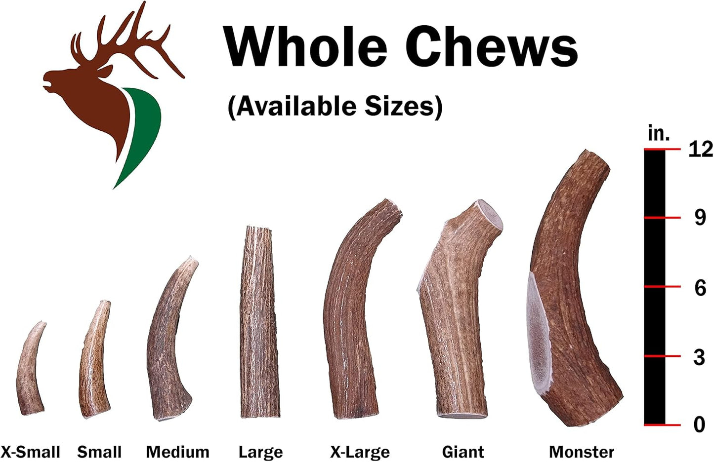 Giant Whole Single Pack (for 75+ lb Dogs) Premium Grade Elk Antler for Dogs (1 Piece) Sourced in The USA