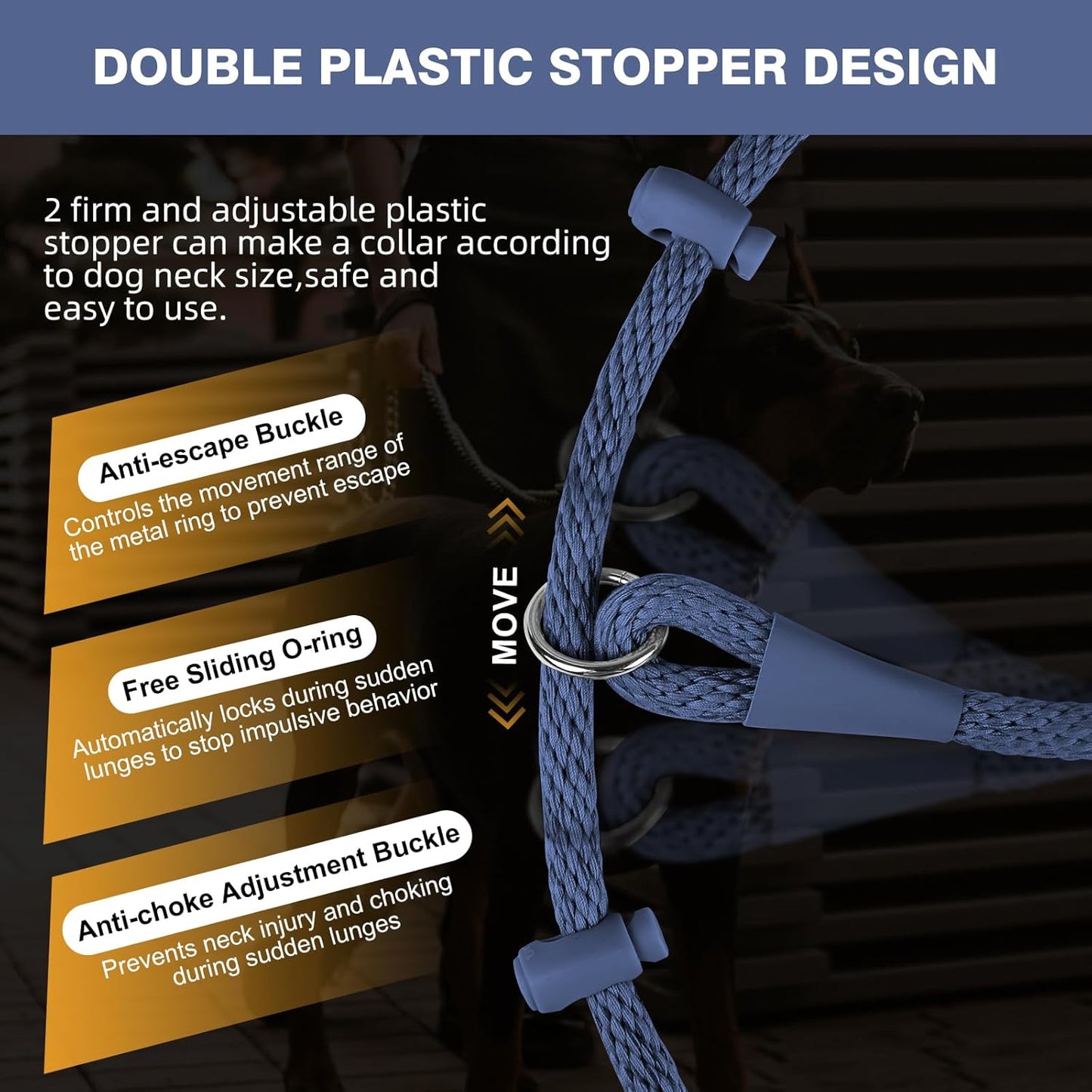 Lynxking Dog Leash Slip Lead Reflective Breathable Rope Comfortable Strong No Pull Slip On Pet Training Lead for Dogs