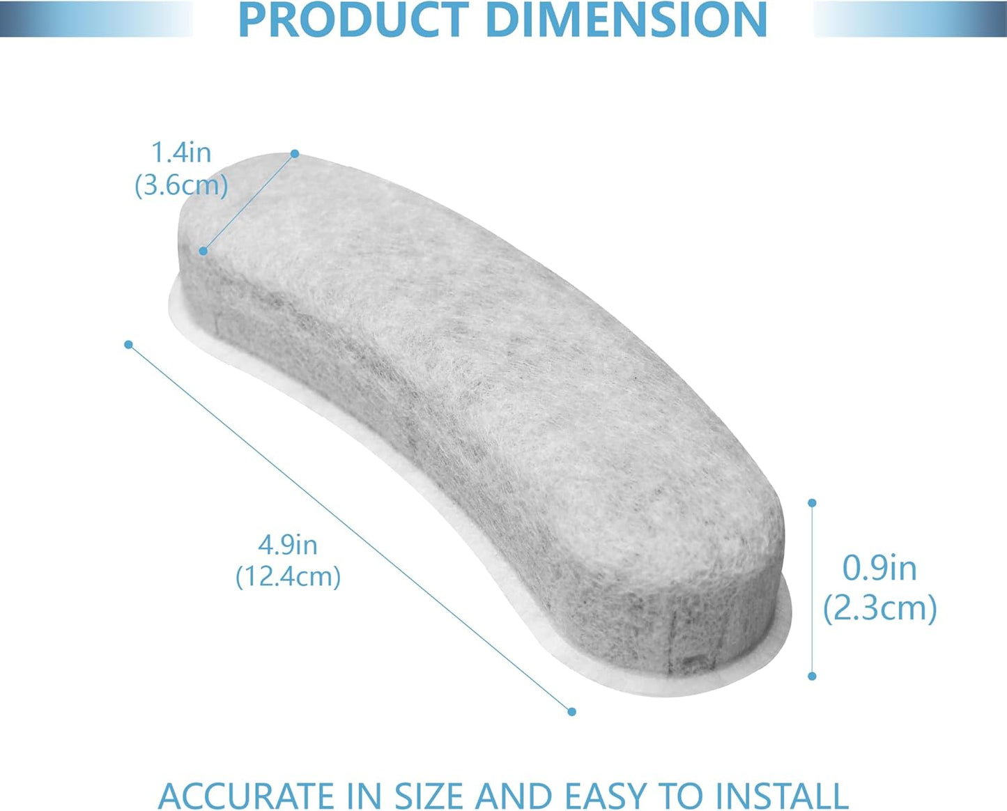 Cat Fountain Charcoal Replacement Filters Compatible with W600 Large Dog Water Fountain 205oz/6L Automatic Pet Dog Water Bowl Drinking Dispenser (12 PACK)
