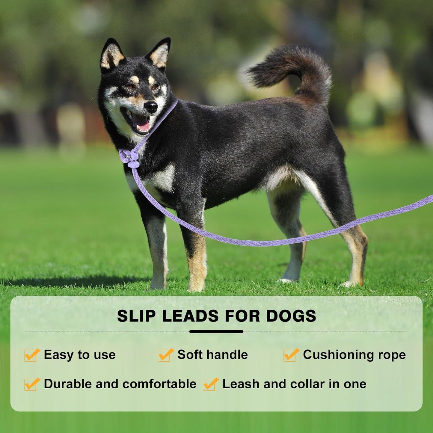 Lynxking Dog Leash Slip Lead Reflective Breathable Rope Comfortable Strong No Pull Slip On Pet Training Lead for Dogs