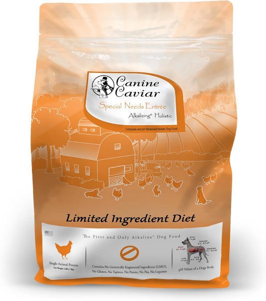 Canine Caviar - Special Needs: Chicken & Brown Rice Alkaline Dry Dog Food, Limited Ingredients, Gluten-Free, Based on Science & Research, Veterinary Alternative Diet (4.4 Pound Bag)