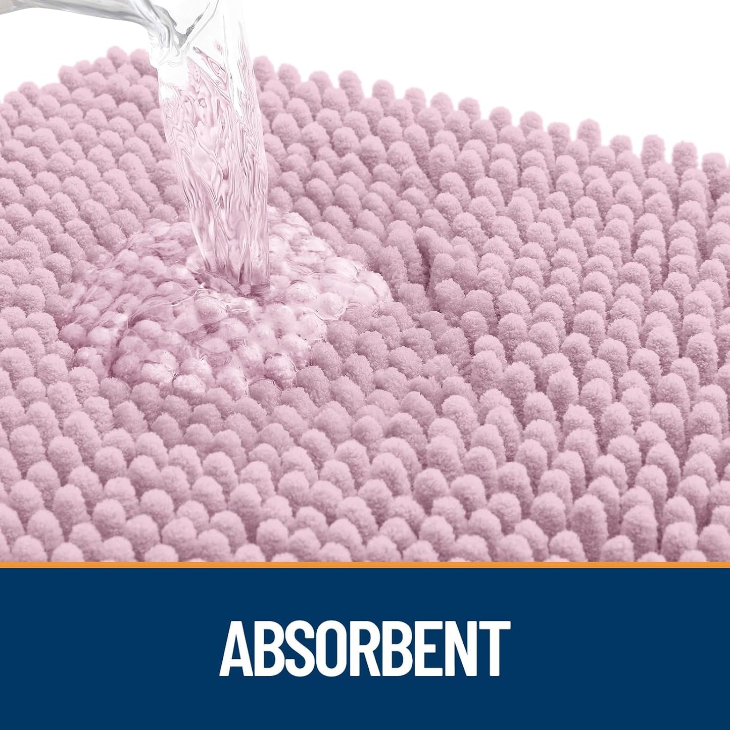 OLANLY Dog Door Mat for Muddy Paws 47x20, Absorbs Moisture and Dirt, Absorbent Non-Slip Washable Doormat, Quick Dry Chenille Mud Mat for Dogs, Entry Indoor Entryway Carpet for Inside Floor, Dusty Rose