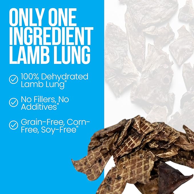 Infinite Pet Life BAAA-RK Bites Lamb Lung Dog Treats | 10oz | Made in USA | Dehydrated Lungs for Dogs