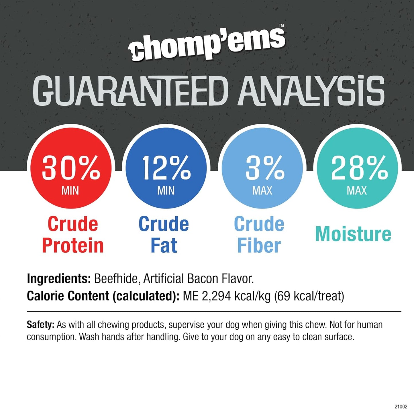 CHOMP 'EMS Purehide Sticks Healthy Natural Rawhide Dog Chew, 4 oz