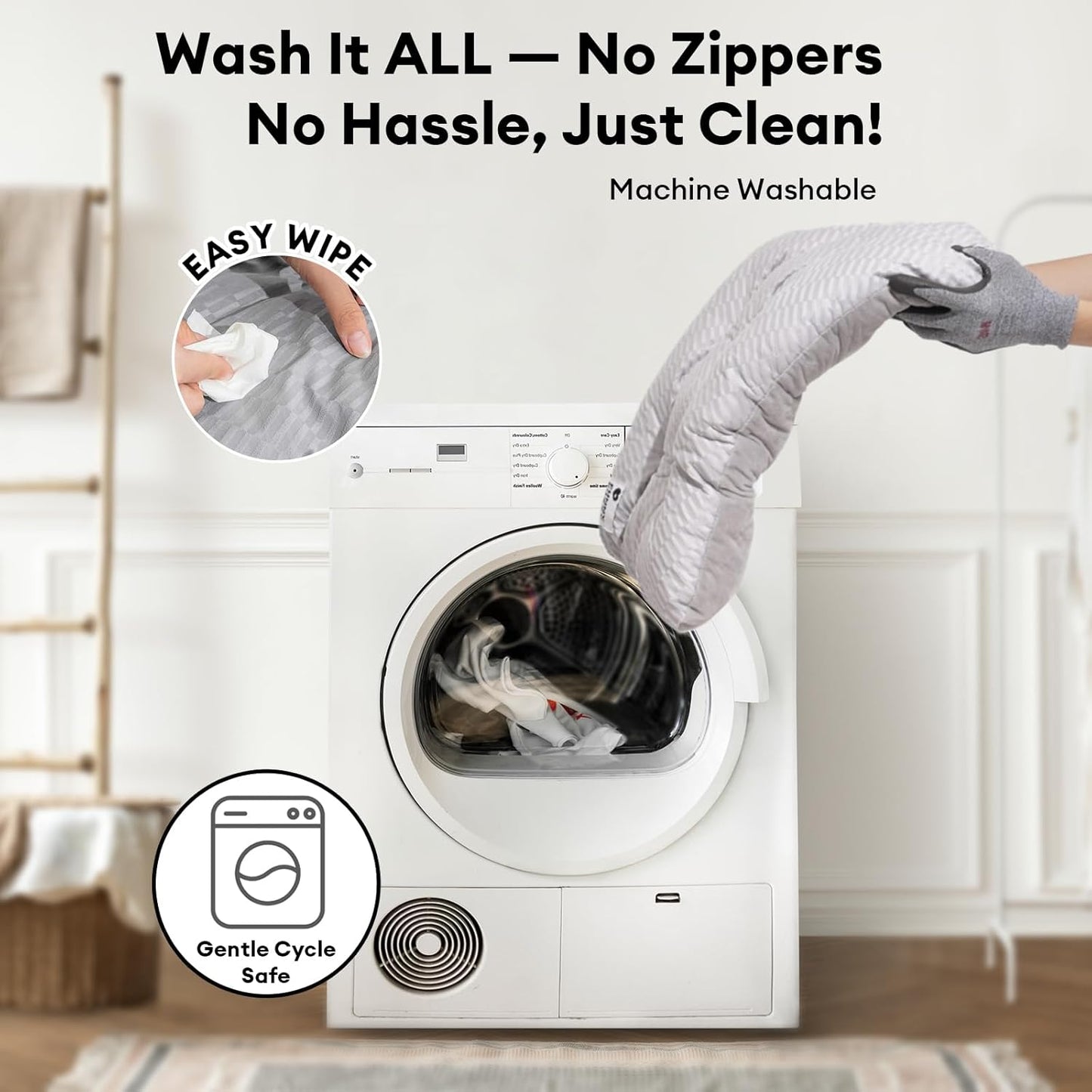 FUNNY FUZZY 2 in 1 Dog Bed Crate Pad Mat, Washable Reversible Floor Pet Mats,Fluffy Kennel Pad for Small Large Sized Dog,Indoor Cats,Sleeping Mattress, 23.6" × 17.9", Light Grey