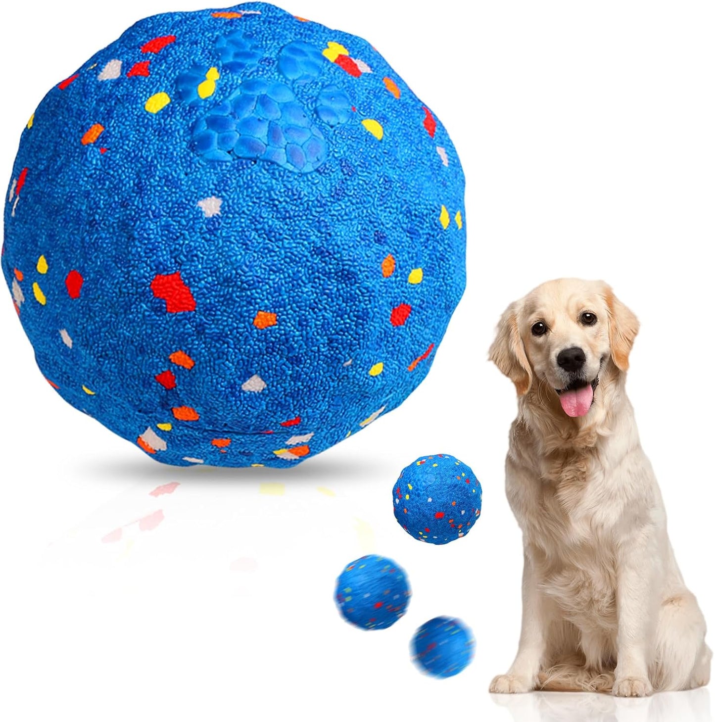 Interactive Dog Toys Ball, Automatic Moving, Bouncing Chew Toys, E-TPU Material, Suitable for Large and Medium-Sized Dogs, Used for Boredom Relief and Daily Training, USB Rechargeable (BVitality Blue)