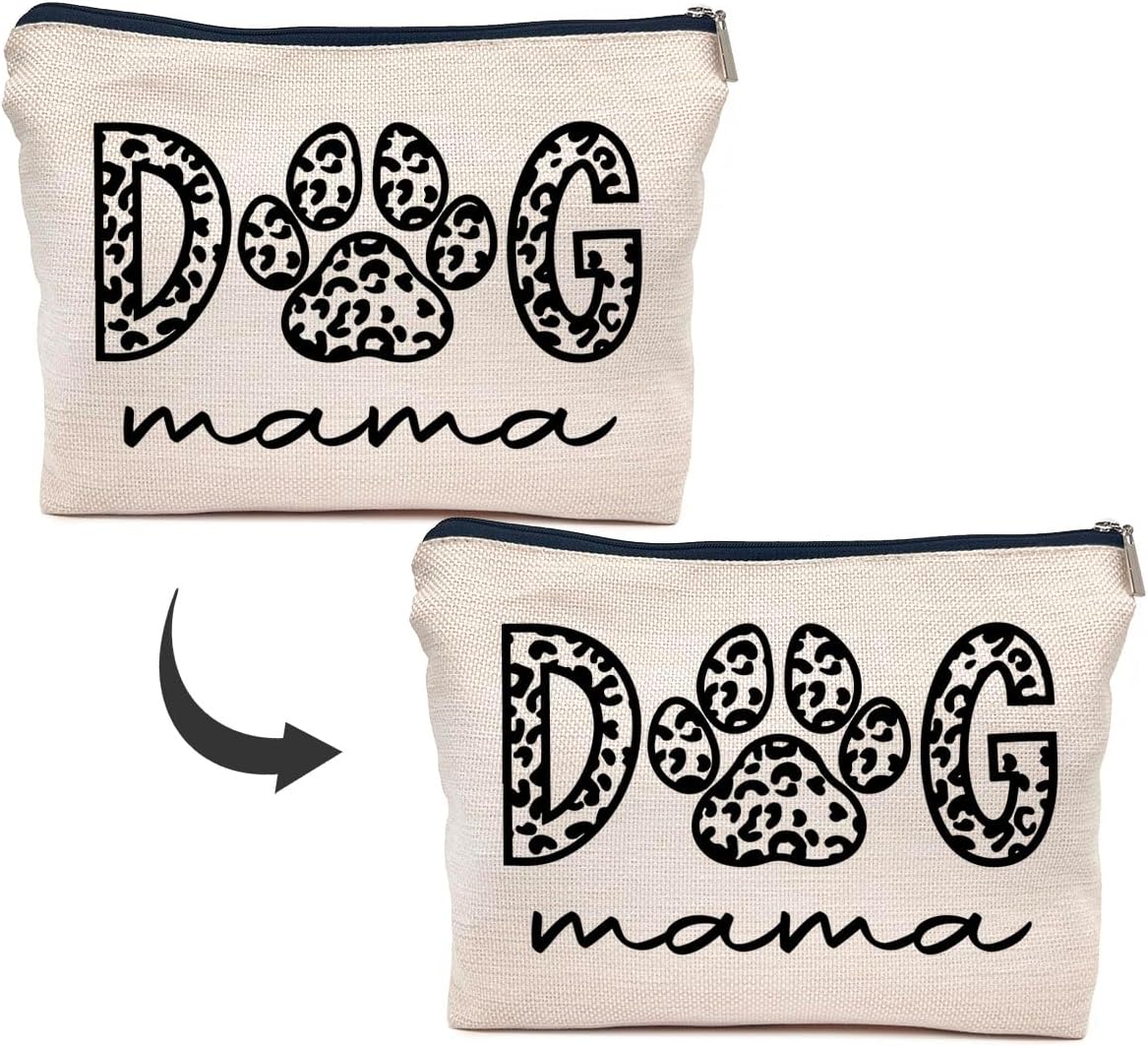 IWXYI Dog Mom Gifts For Women,Dog mama Makeup Bags with Zipper,Dog mama Makeup Bag Zipper Pouch Travel Toiletry Gifts For Women
