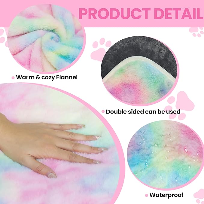 Dog Blanket Pet Puppy Blankets Calming Blanket for Small, Medium, Large Dogs Warm Sleep Mat Flannel Blanket for Dogs Puppy Guinea Pig (Gradient Color, 42"×30")
