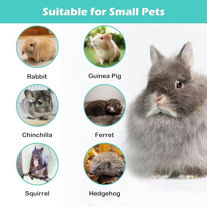 Automatic Rabbit Feeders for Cages,35 oz Hanging Rabbits Food Dispenser Guinea Pig Auto Gravity Feeder for Bunny Chinchilla Ferret Squirrel Hedgehog(Green)