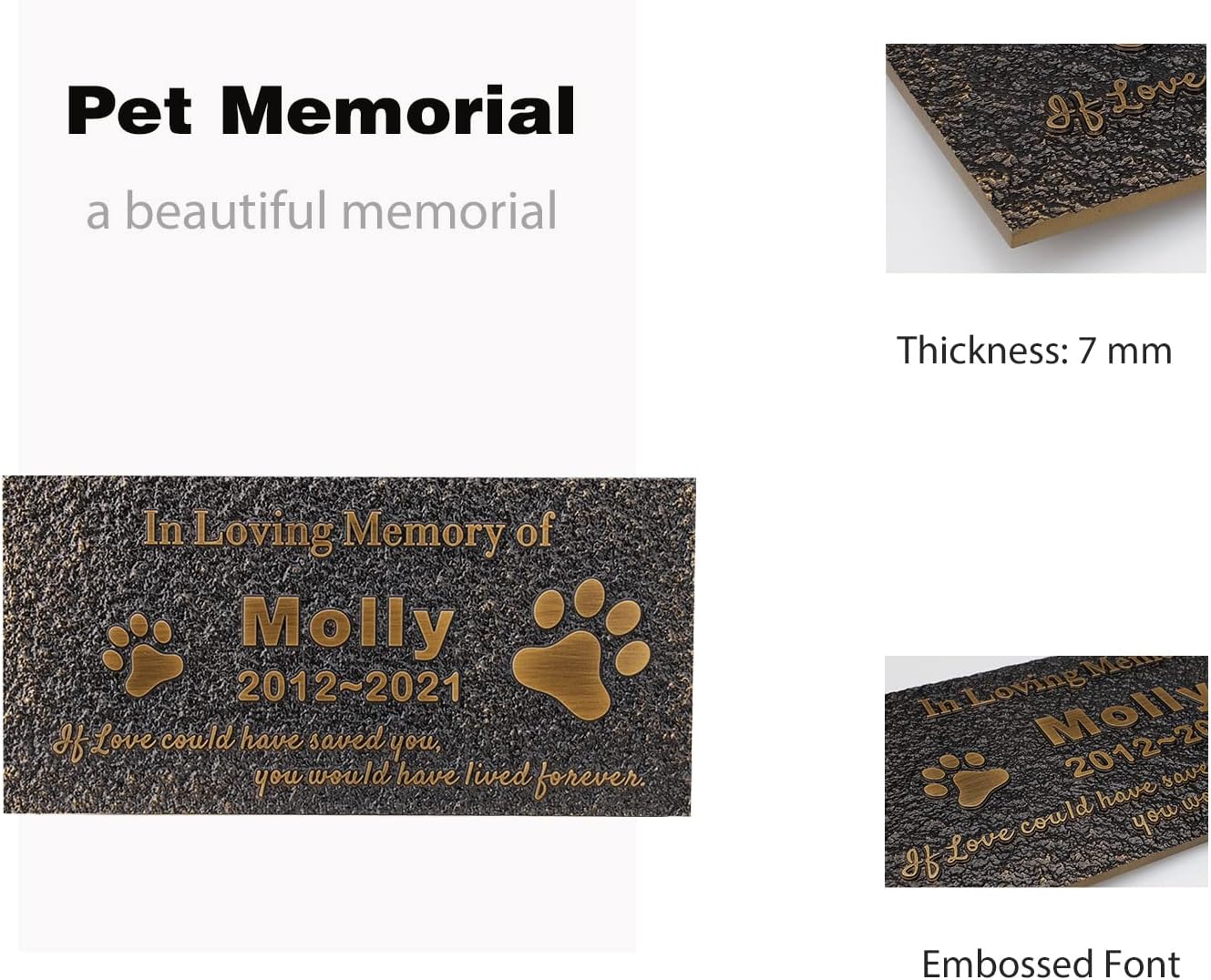 Pet Memorial Stone Cat Dog Pet Memorial Personalized Pet Grave Markers Customized Pet Grave Markers with Pet Name are a Sympathy Gift for The Loss of a Pet (Acrylic)
