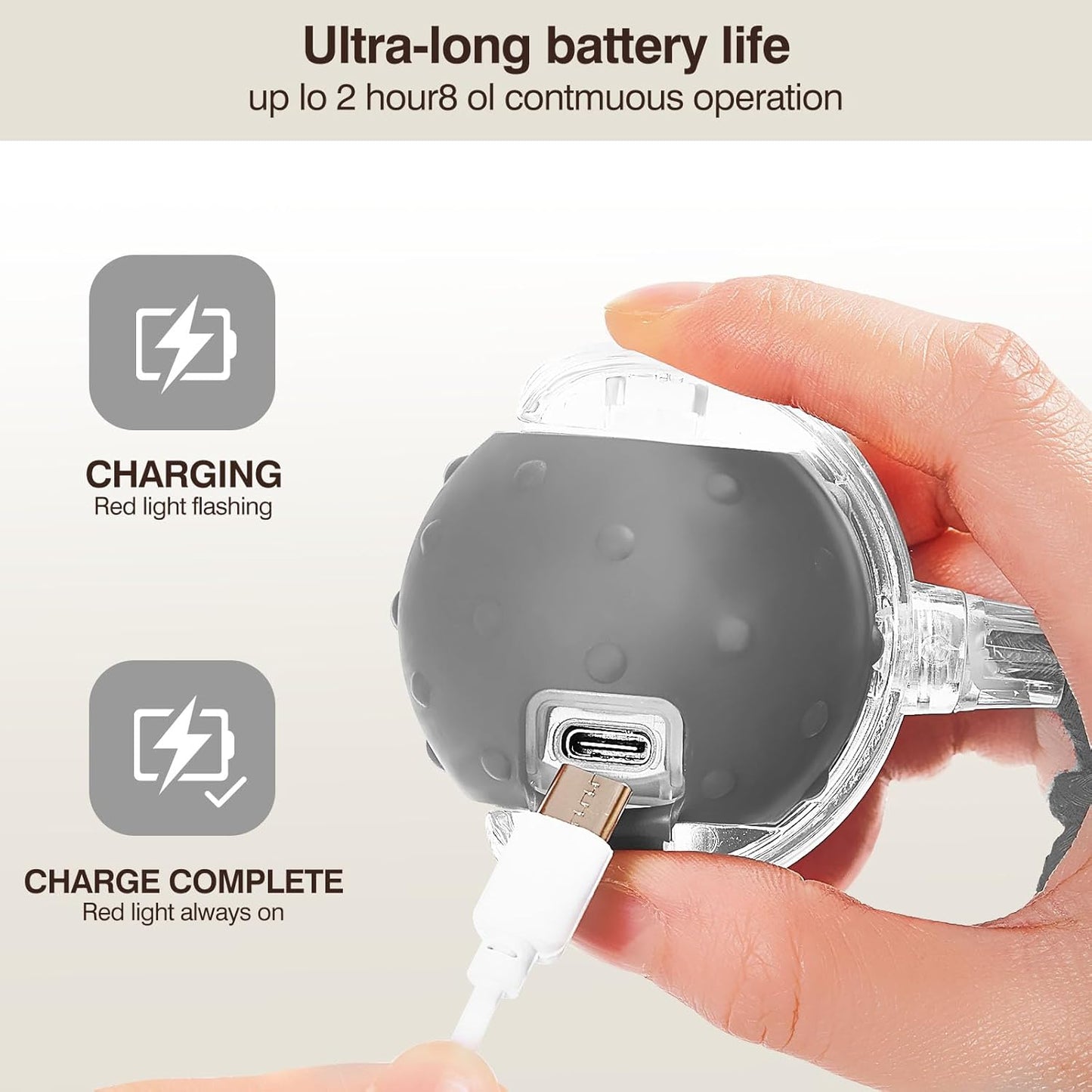 Electric Interactive Cat Toy Ball - Automatic Rolling Silicone Cat Toys for Indoor Cats, Durable Chew-Proof Motorized Kitty Ball with LED Light, Fun Exercise Toys for Bored Kittens（Grey）