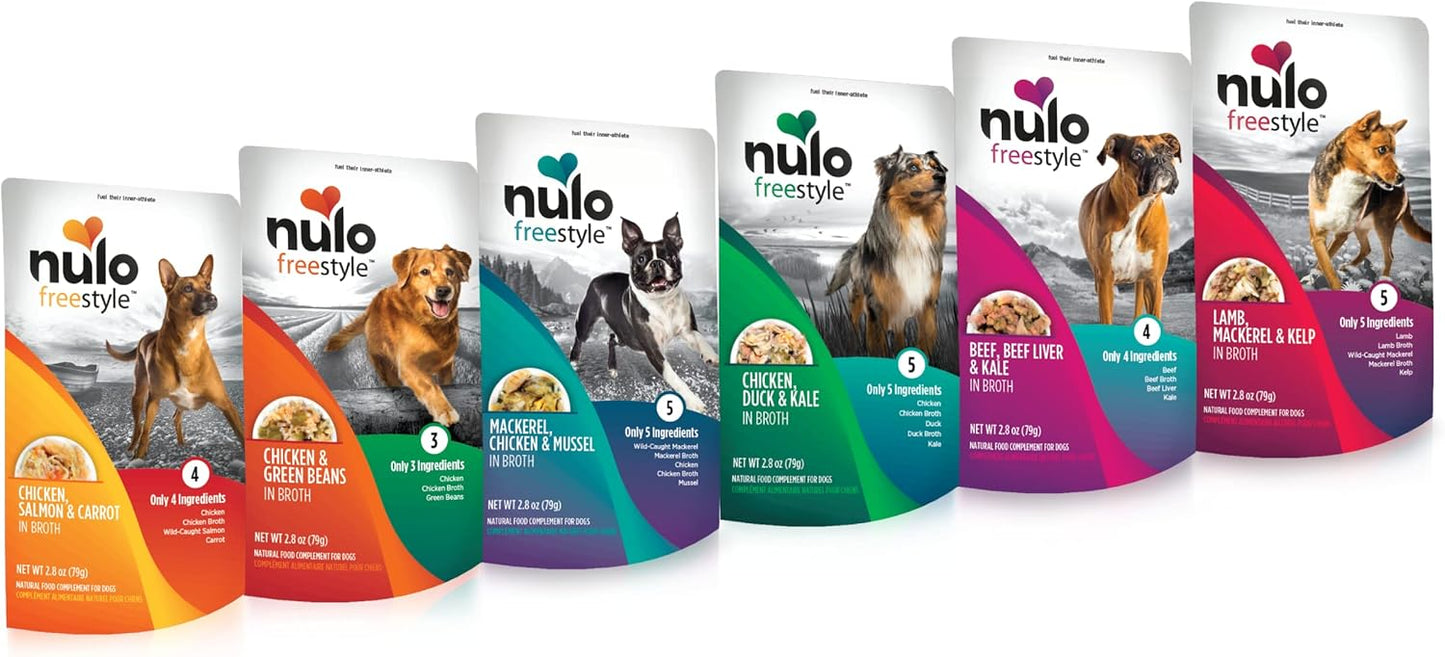Nulo Freestyle Variety Flavor Real Meat Grain-Free Premium Puppy & Dog Food Topper, 2.8 Ounce (Pack of 6)