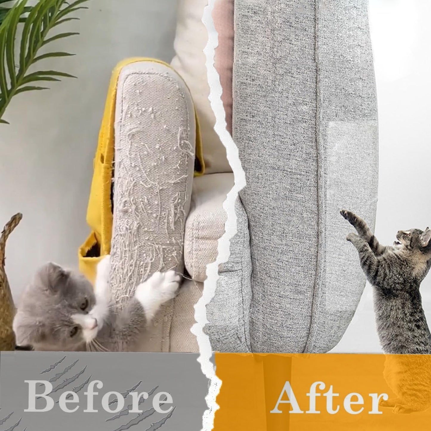 Chuangseed Anti Cat Scratch Tape, 4" x 30Yds, Transparent, Double Sided, Furniture Protector, Pet Safe, Easy Installation, One Year Warranty